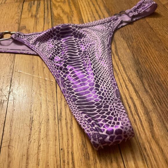 vintage y2k no brand pink reptile heart charm rave edm thong size large - Picture 6 of 6